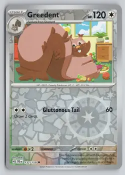 GREEDENT 132/159 UNCOMMON JOURNEY TOGETHER POKEMON REVERSE HOLO NM - Image 1