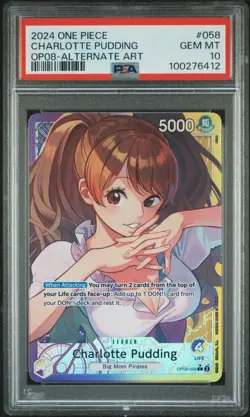 ONE PIECE OP08-TWO LEGENDS ALTERNATE ART #058 CHARLOTTE PUDDING PSA 10 GEM MINT! - Image 1