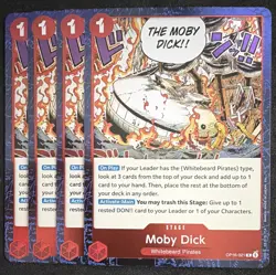 Playset Bandai One Piece TCG Moby Dick OP16-021 Stage Red English x4 - Image 1
