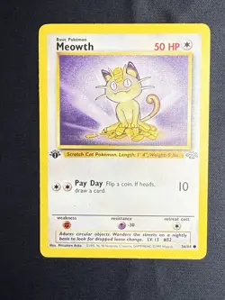 Pokemon Card Meowth 56/64 1st Edition 1999 VTG WOTC Wizard LP/MP - Image 1
