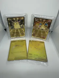 Pokemon TCG Celebrations Full Art Holo 4-Card Lot: Pikachu, Charizard, Poke Ball - Image 1
