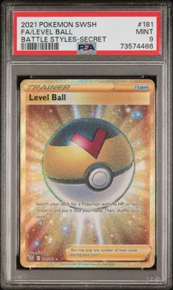 2021 Pokemon Chilling Reign #181 Full Art Level Ball Secret Rare PSA 9 Card MINT - Image 1