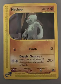 POKEMON EXPEDITION BASE SET E-READER MACHOP CARD 117/165 - Image 1