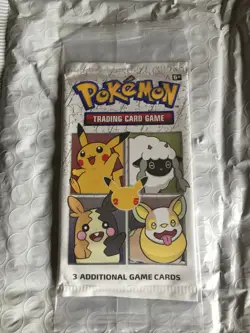 Pokemon 25th Anniversary General Mills Promo Cards w/ Pikachu Holo Foil. 1 pack. - Image 1
