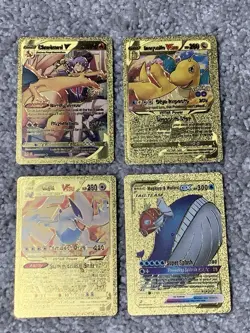 Pokemon Charizard V HP170 Battle Sense Rare Gold Accents Foil Fan Art Card - Image 1