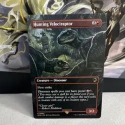 Hunting Velociraptor Borderless Foil Jurassic World Rare EN 0004 - Image 1