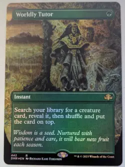 Worldly Tutor Borderless Foil MTG Magic Domaria Remastered English NM-Mint - Image 1
