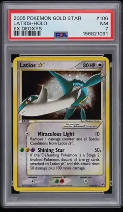 2005 Pokemon EX Deoxys #106 Latios Gold Star Holo PSA 7 New Cert - Image 1