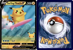 2021 Pokemon, Celebrations, #8/25 Surfing Pikachu V, Holo Ultra Rare - Image 1