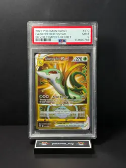 2022 Pokemon Sword & Shield Silver Tempest Fa Secret Serperior Vstar #210 PSA 9 - Image 1