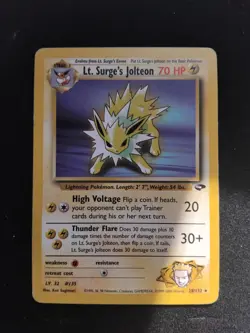 LP Pokemon Lt. Surge's Jolteon 28/132 | Gym Challenge Non-Holo Rare - Image 1