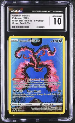 GALARIAN MOLTRES SWSH Black Star Promo #SWSH284 CGC 10 Pokemon - Image 1