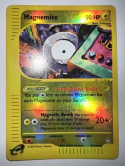 Pokemon Magnemite 91/147 Aquapolis - Reverse Holo Common ENG GOOD/EXC WOTC - Image 1