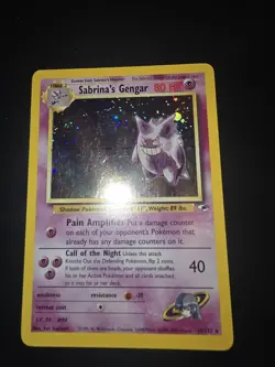 Sabrina's Gengar 14/132 Gym Challenge Holo Rare 2000 WOTC LP Swirl - Image 3