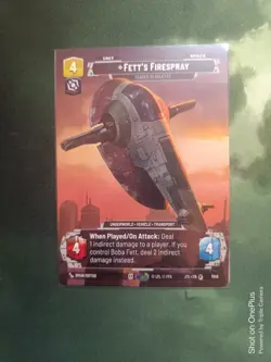 Star Wars Unlimited JTL Prestige Card #1046 Fett's Firespray - Image 1