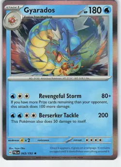 Gyarados 043/193 Rare Holo SV02: Paldea Evolved NM Pokemon - Image 1