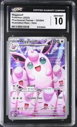 pokemon wigglytuff me02: phantasmal flames 105/094 CGC 10 - Image 2