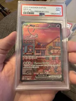 PSA 9 2023 POKEMON SVP EN-SV PROMO 053 MEW EX 151 ULTRA PREMIUM COLLECTION - Image 1