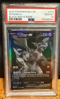 Pokemon TCG Zekrom ex 172/086 Sv: Black Bolt Holo English Black White Rare EX - Image 1