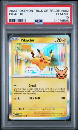 PSA 10 Pikachu #062 2023 Pokemon Trick or Trade - Image 3