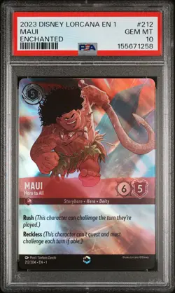 2023 DISNEY LORCANA EN 1-THE FIRST CHAPTER ENCHANTED MAUI - HERO TO ALL PSA 10 - Image 1