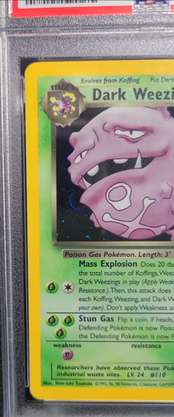Dark Weezing HOLO 2000 Team Rocket 14/82 WOTC Vintage Pokemon Card PSA 5 SwirlU - Image 2