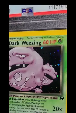 Dark Weezing HOLO 2000 Team Rocket 14/82 WOTC Vintage Pokemon Card PSA 5 SwirlU - Image 3