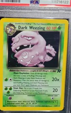Dark Weezing HOLO 2000 Team Rocket 14/82 WOTC Vintage Pokemon Card PSA 5 SwirlU - Image 4