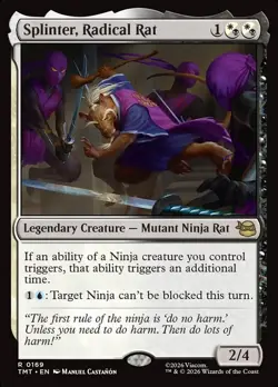 MTG Magic TMT TMNT - 1x EN NM 0169 R Splinter, Radical Rat - Image 1
