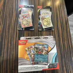 Lot Of 3 Pokemon Mabosstif Mega Phantasmal Flames Blister Packs Slugma Magcargo - Image 1