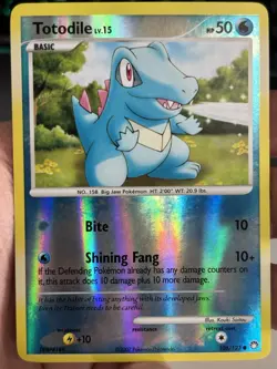 2007 Pokemon Mysterious Treasures 106/123 Totodile Reverse Holo NM - Image 1