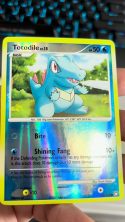 2007 Pokemon Mysterious Treasures 106/123 Totodile Reverse Holo NM - Image 2