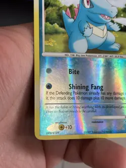 2007 Pokemon Mysterious Treasures 106/123 Totodile Reverse Holo NM - Image 3