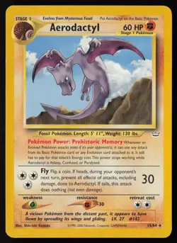 Pokemon Vintage Aerodactyl 15/64 Neo Revelation Non-Holo - HP / DMG - Image 1