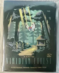 Pokemon Center Explore Kanto Viridian Forest Butterfree TCG Sleeves Sealed 65ct - Image 1