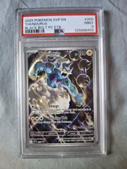 Thundurus 209 Sv Black Bolt: Pokemon Center Promo Card Holo PSA 9 - Image 1