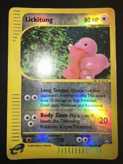 Pokemon Lickitung 90/147 Aquapolis - Reverse Holo Common ENG NM- WOTC Morii - Image 2