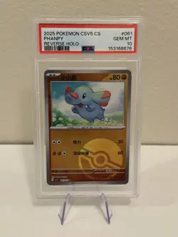 Phanpy 61/129 Reverse Holo PSA 10 Pokemon CSV5 Dark Crystal Blaze Simplified Chi - Image 1