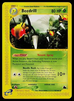Pokemon Card - Beedrill Skyridge 5/144 Rare - Image 1