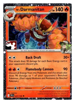 N's Darmanitan 027/159 UC Prize Pack Series Cards Holo NM - Image 1