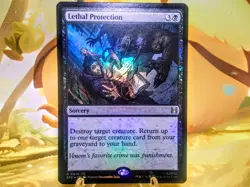 Lethal Protection rare foil magic the gathering spider-man trading card singles - Image 1