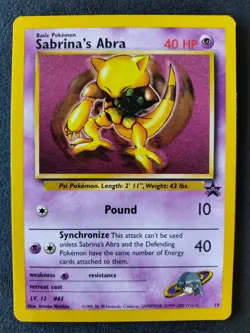 Pokemon Sabrina's Abra # 19 Wizards WOTC Black Star Promo NM Card - Image 1