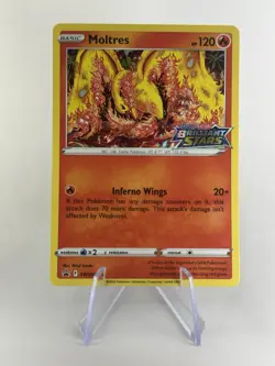 Moltres SWSH185 Brilliant Stars Black Star Prerelease Promo Pokemon Card - Image 1