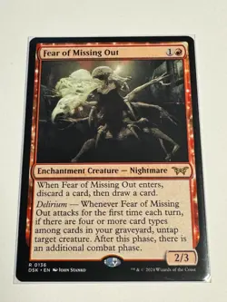 Fear of Missing Out Duskmourn: House of Horror Regular NM MTG - Image 1
