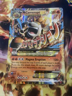 Pokemon TCG Mega M Camerupt EX #XY198 Black Promo Star Card JUMBO Oversized - Image 1