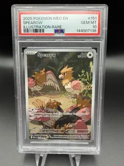 PSA 10 2025 POKEMON MEG EN SPEAROW ILLUSTRATION RARE #151 144007138 - Image 1