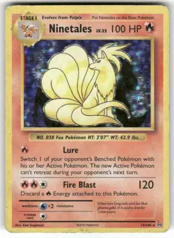 Ninetales 15/108 Holo Rare Evolutions Pokemon Holo Damaged - Image 1
