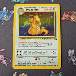 Dragonite 4/62 Fossil WOTC 1999 Holo Rare Pokemon Card - LP - Image 2