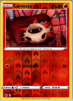 Larvesta 024/159 Crown Zenith Pokemon Reverse Holo Near Mint - Image 1