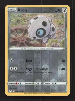 Aron 087/159 Common Crown Zenith Pokemon Reverse Holo Near Mint - Image 1